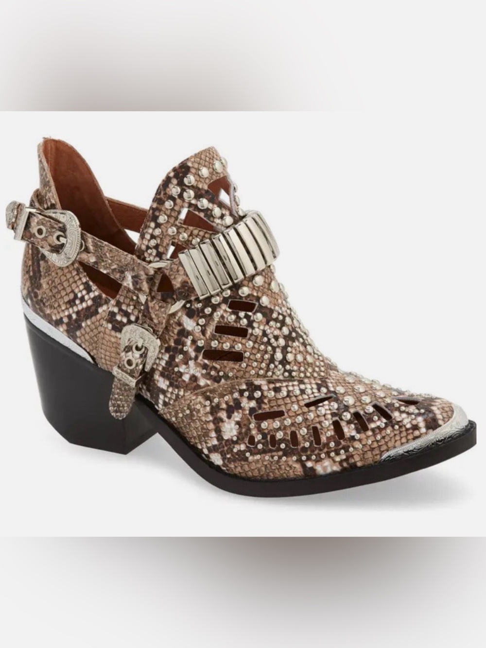 Jeffrey Campbell Calhoun Studded Belted Weatern Ankle Booties US 6 $275 RARE